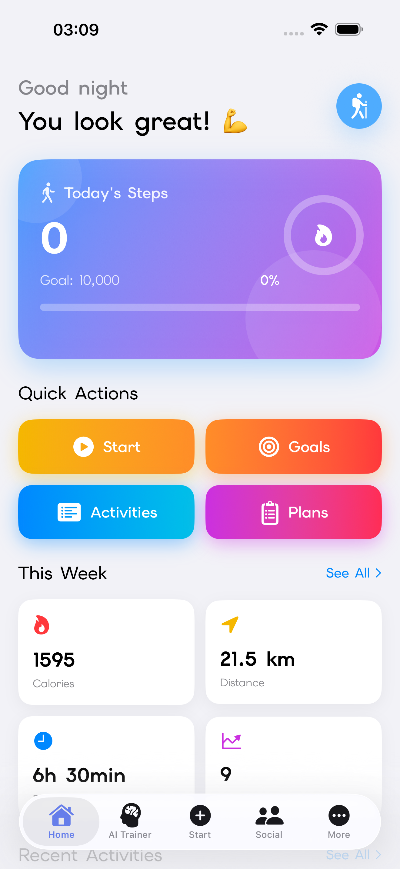 Walkry Home Screen